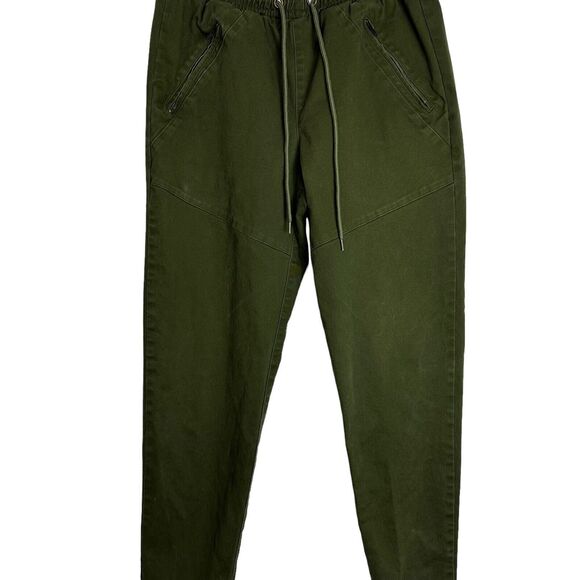 Killion Brand Twill Tracker Pants Olive Green Medium Joggers Zippered Moto - Picture 4 of 10
